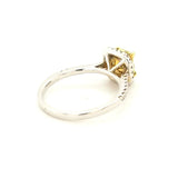 Certified Yellow Diamond Halo Engagement Ring in 18K - Peter's Vaults
