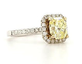Certified Yellow Diamond Halo Engagement Ring in 18K - Peter's Vaults