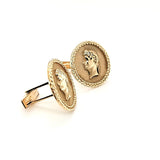 Alluring Pair of Rare Vintage Hand Crafted Roman Bust Diamond Cufflinks in 14K Gold | Peter's Vaults