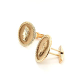 Alluring Pair of Rare Vintage Hand Crafted Roman Bust Diamond Cufflinks in 14K Gold | Peter's Vaults