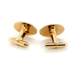 Alluring Pair of Vintage Handcrafted Diamond Oval Cufflinks in 14K Gold | Peter's Vaults