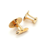 Alluring Pair of Vintage Handcrafted Diamond Oval Cufflinks in 14K Gold | Peter's Vaults