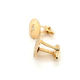 Alluring Pair of Vintage Handcrafted Diamond Oval Cufflinks in 14K Gold | Peter's Vaults