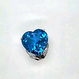 Bold Beautiful Blue Topaz Heart Shaped Necklace 14K Peters Vaults 7