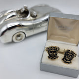 Bold and Unique Vintage Coat of Arms Cufflinks - Antiqued Finish  | Peter's Vaults