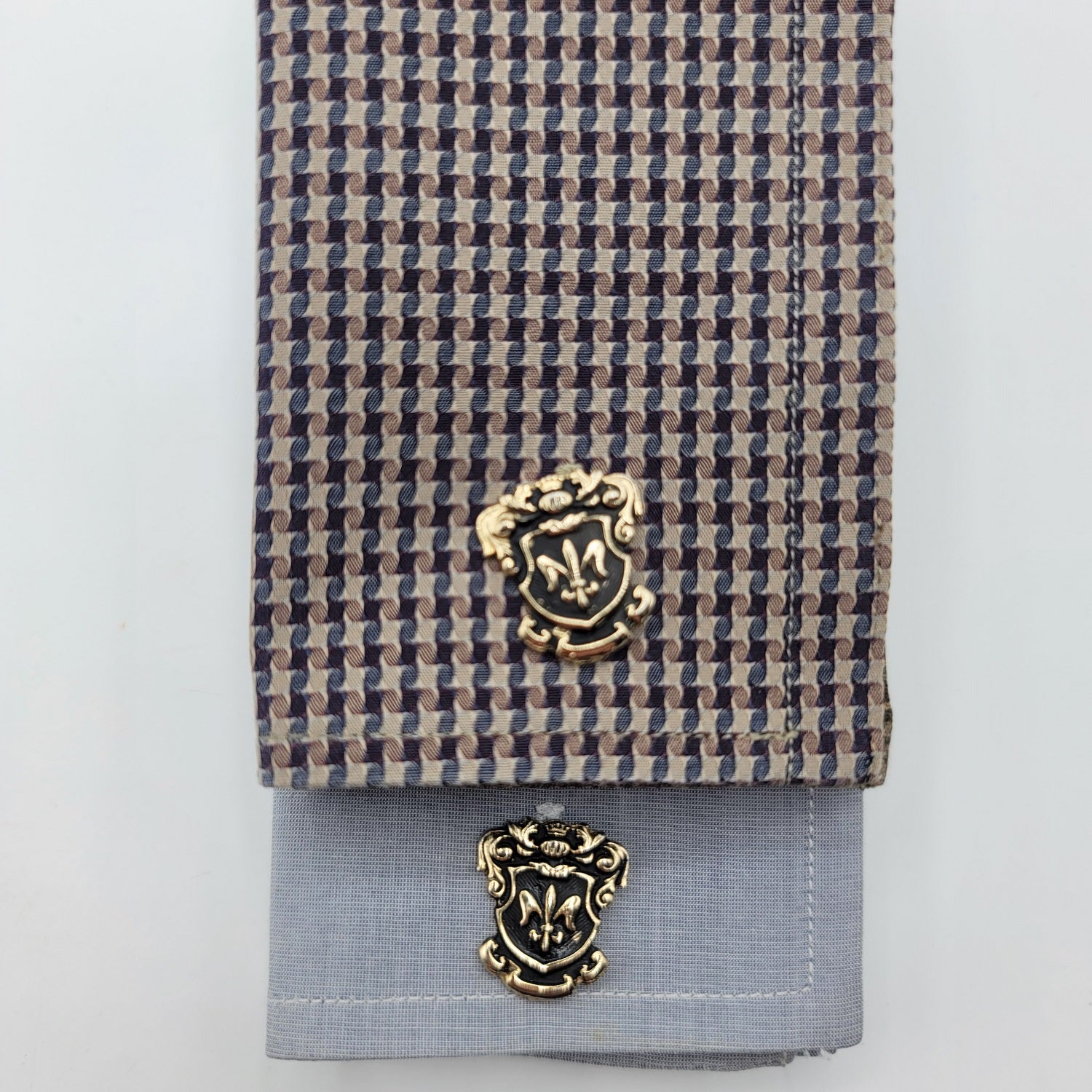 Bold and Unique Vintage Coat of Arms Cufflinks - Antiqued Finish