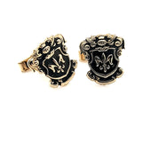 Bold and Unique Vintage Coat of Arms Cufflinks - Antiqued Finish