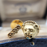 Captivating Lion Motif Versace Inspired Vintage Cufflinks in Rich 18K Yellow Gold | Peter's Vaults