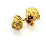 Captivating Lion Motif Versace Inspired Vintage Cufflinks in Rich 18K Yellow Gold | Peter's Vaults