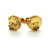 Captivating Lion Motif Versace Inspired Vintage Cufflinks in Rich 18K Yellow Gold | Peter's Vaults