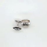 Dazzling Vintage Onyx Diamond and Mother of Pearl Cufflinks in Sterling Silver | Peter's Vaults