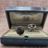Elegant Vintage Handcrafted Dark Mother of Pearl Octagon Cufflinks | Peter's Vaults