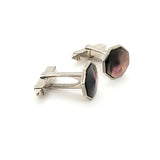 Elegant Vintage Handcrafted Dark Mother of Pearl Octagon Cufflinks | Peter's Vaults