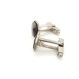 Elegant Vintage Handcrafted Dark Mother of Pearl Octagon Cufflinks | Peter's Vaults