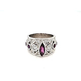 Exceptional Diamond & Amazing Wine Color Ruby Ring 18K Peters Vaults 11