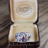 Exceptional Diamond & Amazing Wine Color Ruby Ring 18K Peters Vaults 5