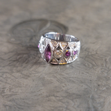 Exceptional Diamond & Amazing Wine Color Ruby Ring 18K Peters Vaults 6