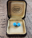 Fun & Playful Faceted Turquoise  Diamond Studs 14K  Peter's Vaults 4
