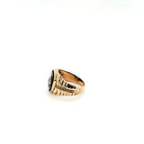 Gleaming Onyx and Old Mine Cut Diamond Gents Pinky Ring in 10K Gold - ULTRA RARE  Peter's Vaults