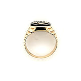 Gleaming Onyx and Old Mine Cut Diamond Gents Pinky Ring in 10K Gold - ULTRA RARE  Peter's Vaults