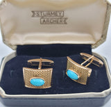 Gorgeous Pair of Rare Vintage Turquoise Cufflinks in 18K Gold  Peter's Vaults