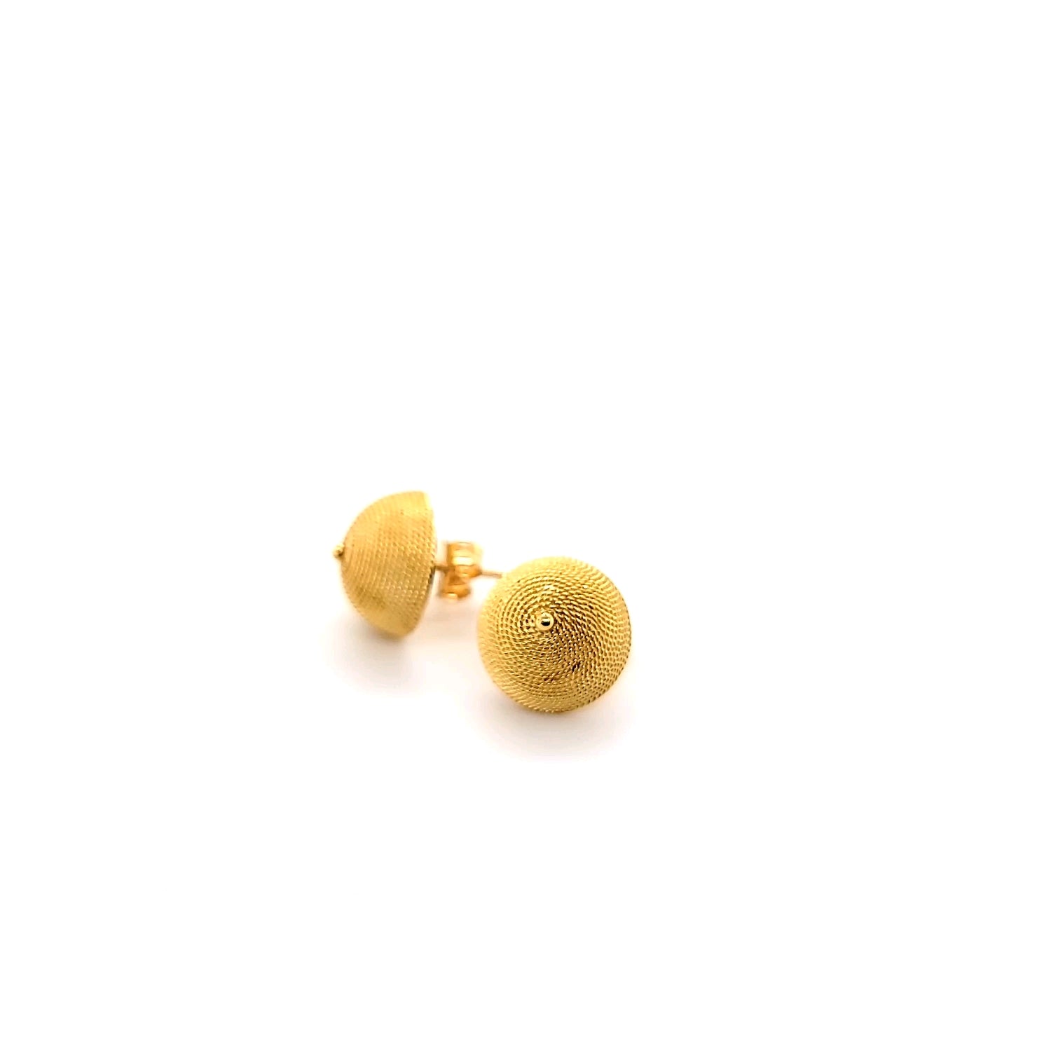 Intricate Yet BOLD Stud Earrings in Rich 18K Yellow Gold  Peter's Vault 12