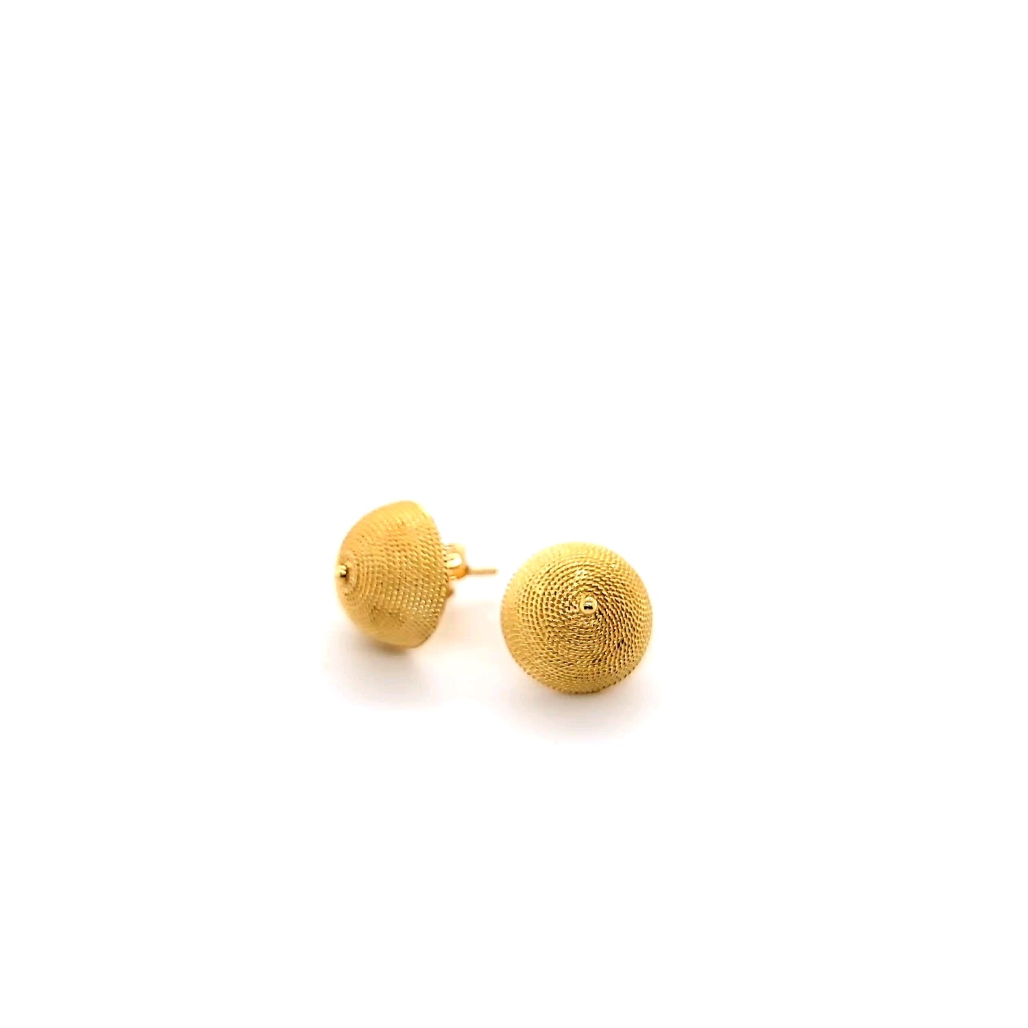 Intricate Yet BOLD Stud Earrings in Rich 18K Yellow Gold  Peter's Vault 13