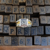 Mens Vintage Lite Chocolate Diamond Solitaire Ring in 14K Two Tone Gold