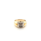 Mens Vintage Lite Chocolate Diamond Solitaire Ring in 14K Two Tone Gold | Peter's Vaults