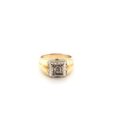 Mens Vintage Lite Chocolate Diamond Solitaire Ring in 14K Two Tone Gold | Peter's Vaults