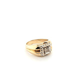 Mens Vintage Lite Chocolate Diamond Solitaire Ring in 14K Two Tone Gold | Peter's Vaults