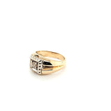 Mens Vintage Lite Chocolate Diamond Solitaire Ring in 14K Two Tone Gold | Peter's Vaults