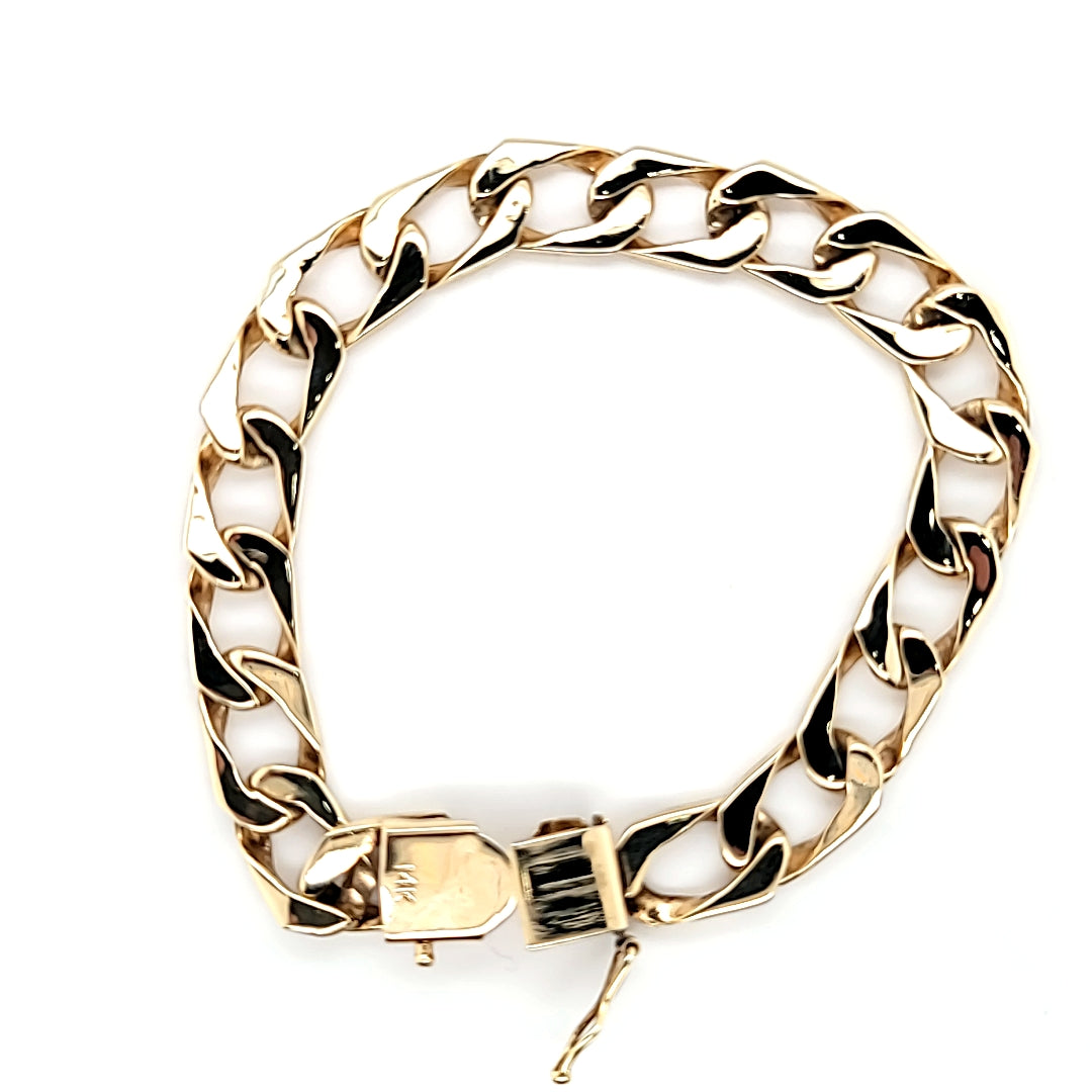 Modern Design Flat Link Cuban Bracelet in 14K Gold  Peter's Vaults