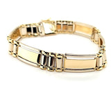 Modern Design Flat Link Men's Bracelet in 14K Two Tone Gold  Peter's Vaults