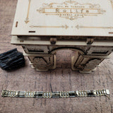 Modern Design Flat Link Men's Bracelet in 14K Two Tone Gold