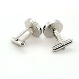 Modern Design Hand-Crafted Onyx & Mother of  Pearl Cufflinks in Sterling Silver | Peter's Vaults