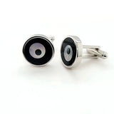 Modern Design Hand-Crafted Onyx & Mother of  Pearl Cufflinks in Sterling Silver | Peter's Vaults