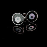 Modern Design Hand-Crafted Onyx & Mother of  Pearl Cufflinks in Sterling Silver | Peter's Vaults