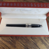 Olympio S.T. Dupont Black and Platinum Finish Fountainl Pen - New in Box with Papers | Peter Vaults