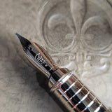 Olympio S.T. Dupont Black and Platinum Finish Fountainl Pen - New in Box with Papers | Peter Vaults