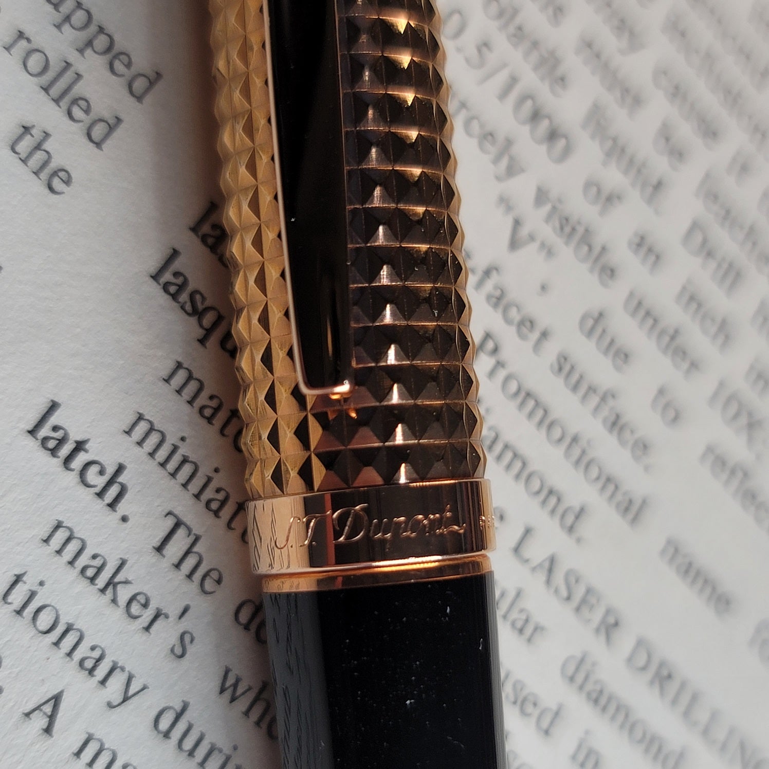 Olympio S.T. Dupont Cote D'Azur Rose Gold Fountainl Pen - New in Box with Papers | Peters Vaults