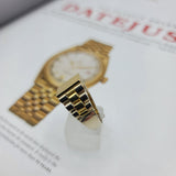 Rare Hand Crafted Vintage Mens Rolex Design Signet Ring in 18K Gold
