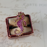 Scintillating Pink Sapphire Seahorse Pendant in Rich 18K Gold Peters Vaults-2
