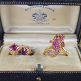 Scintillating Pink Sapphire Seahorse Pendant in Rich 18K Gold Peters Vaults-3