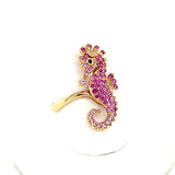Scintillating Pink Sapphire Seahorse Pendant in Rich 18K Gold Peters Vaults-5