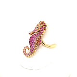 Scintillating Pink Sapphire Seahorse Pendant in Rich 18K Gold Peters Vaults-6