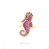 Scintillating Pink Sapphire Seahorse Pendant in Rich 18K Gold Peters Vaults-9