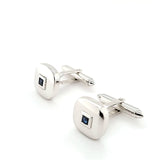 Shimmering Modern Design Elegant Sapphire Cufflinks in 14K White Gold  Peter's Vaults