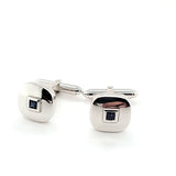 Shimmering Modern Design Elegant Sapphire Cufflinks in 14K White Gold  Peter's Vaults