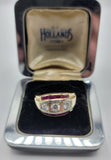 Shimmering Ruby and Diamond Vintage Men's Ring in 14K Gold